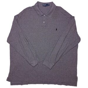 POLO RALPH LAUREN Long Sleeve Shirt Heather Gray 4XLT 4XL Tall
